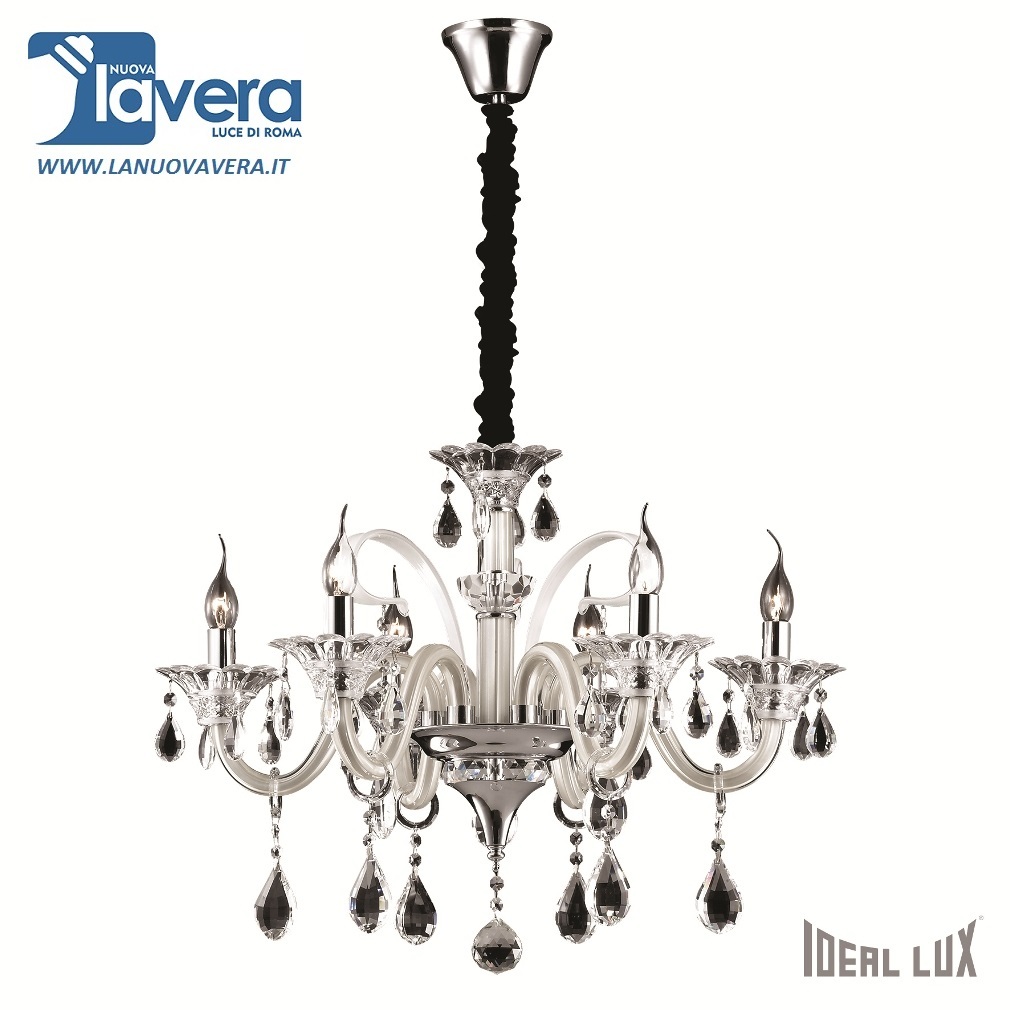 LAMPADARIO CRISTALLO IDL Art COLOSSAL SP 6 AVORIO SUPER PREZZO LEGGI DESCRIZIONE