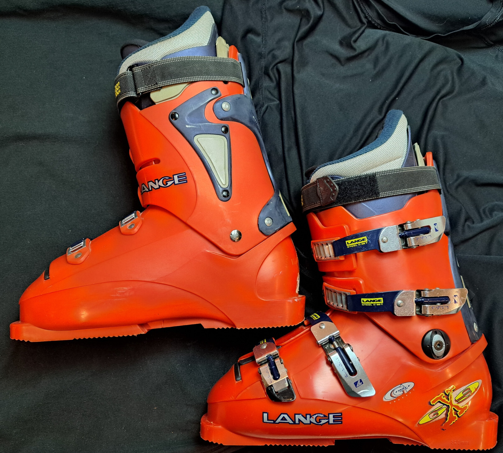 SALOMON Scarponi da sci vintage Expert Lange GX9 GFORCE taglia 10 arancioni come nuovi usati pochissimo!