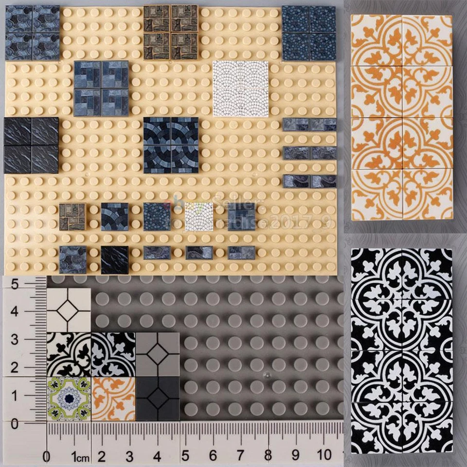 Azulejo liso 1x2 2x2 com ranhura inferior escolha cores e quantidade novo X80 X100 - Imagem 4 de 4