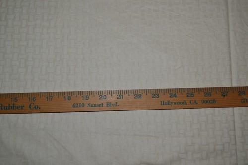 Vtg Cotton fabric, home decor or upholstery, beige with woven checks, 55" x 85" - Picture 3 of 8