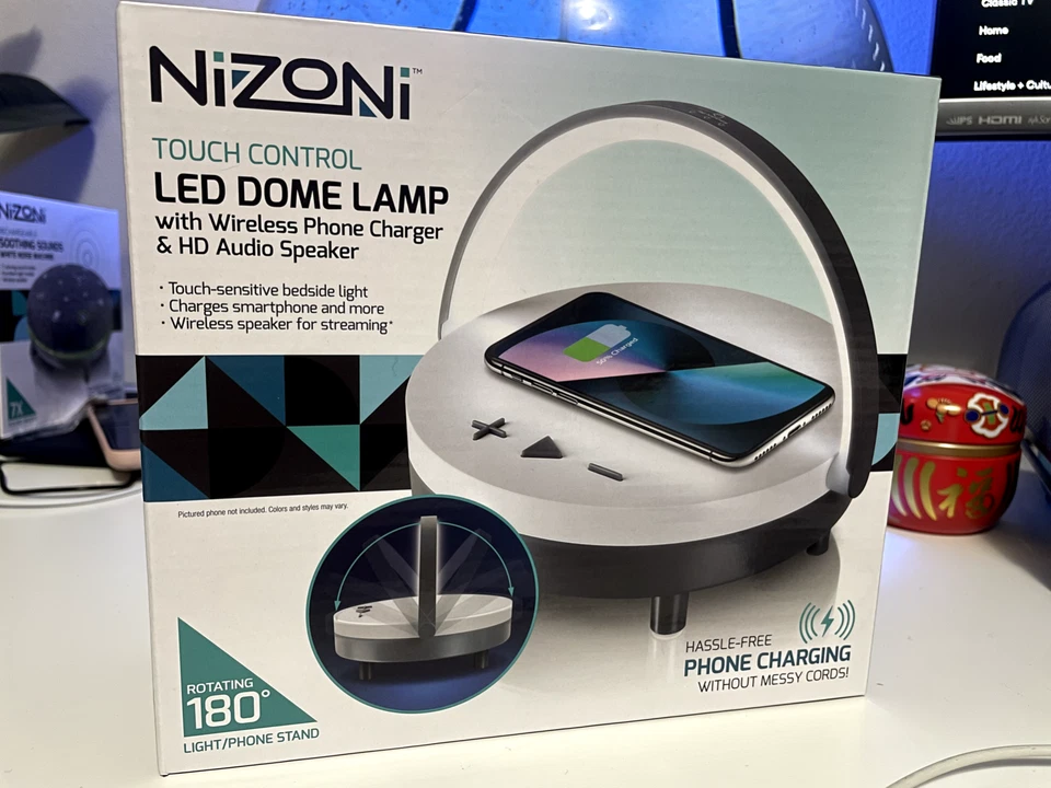 LED dome Lamp w/ wireless phone charger & HD Audio Speaker - Image 2 of 4