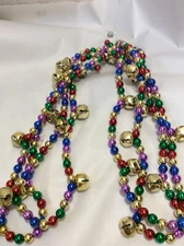 TJ's Chrismas 6' Holiday Garland NWTl Bead Jingle Bell Colorful NWT Decoration
