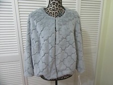 Signature By Robbie Bee Jacket, Top Woman 2x Nwt, Gray Faux Furry Look, Ls