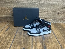Nike Air Jordan 1 Mid GS Shadow Black Gym Red Particle Grey 554725 096 Size 6.5Y