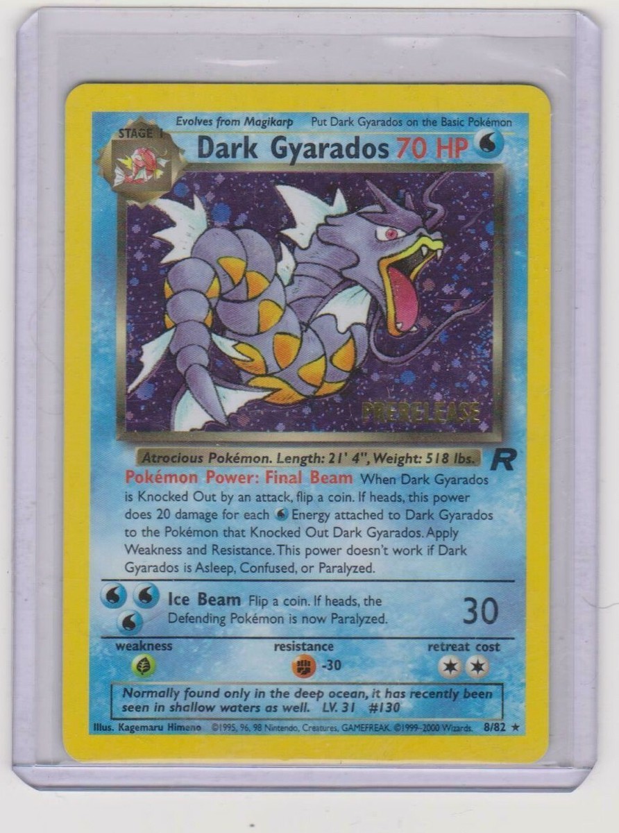 Dark Gyarados Prerelease Promo Stamped Holo Rare Pokemon Card Team