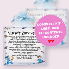Nurse's Survival Kit ~ Fun Novelty Keepsake Gift & Greetings Card