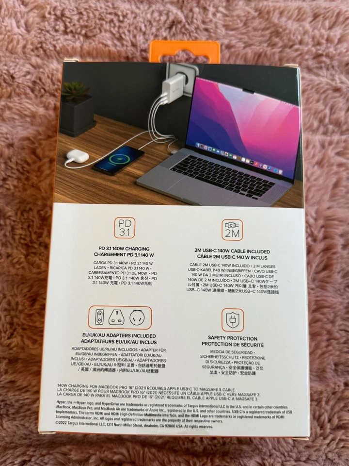 [BRAND NEW]🔥 HYPERJUICE 140w 3-Port Charger w/ USB-C Cable Included - Image 2 of 2