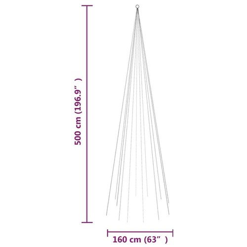 NNEVL Christmas Tree on Flagpole Warm White 732 LEDs 500 cm - Picture 9 of 9
