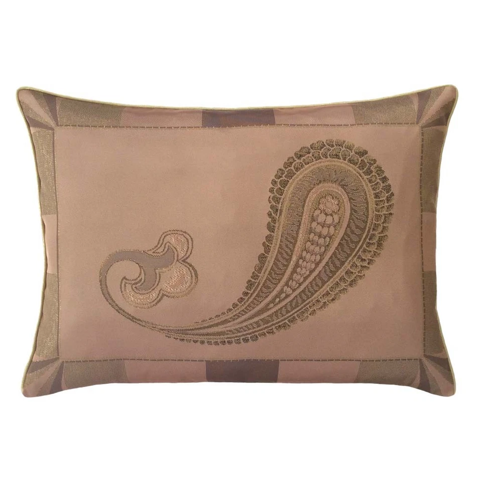 Funda/Funda Almohada Paisley Efecto Satinado Jacquard Beige Tamaño Estándar F.Beige 2 Piezas Foto 4 de 4
