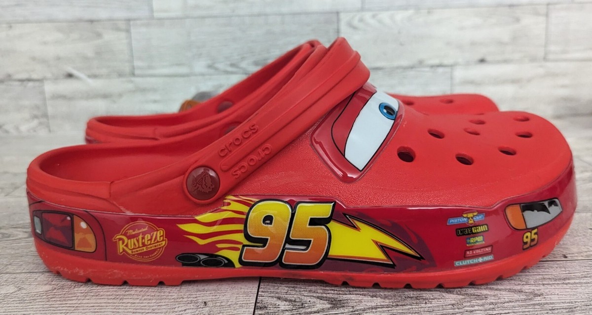 Crocs Disney Pixar Cars Lightning McQueen Clogs Mens 8/Womens 10