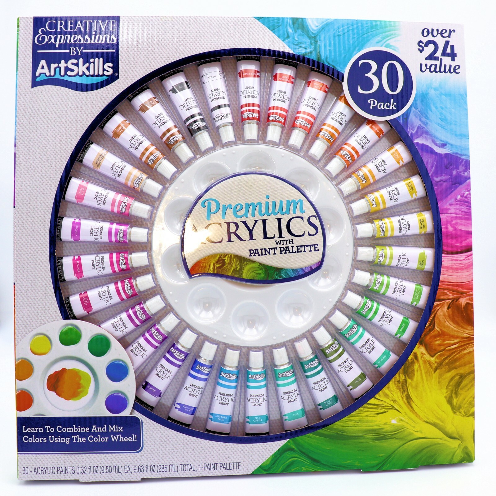ArtSkills 30Piece Premium Acrylic Paint Set with Paint Palette eBay