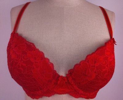Adore Me RN 142341 Red Padded Push Up Underwired Bra Size 34 C  (10)