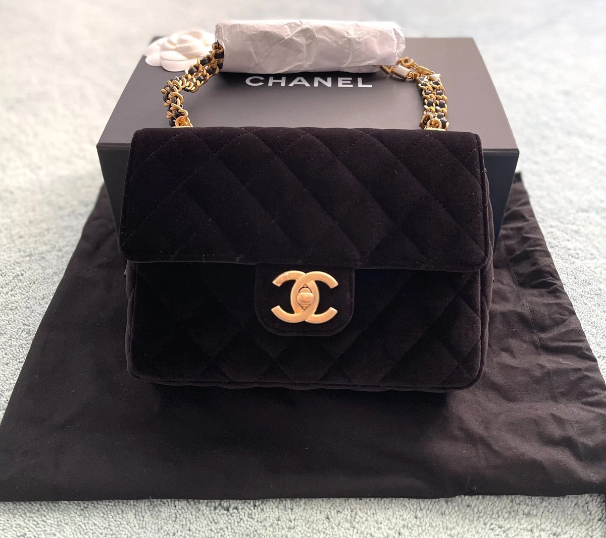 Authentic Preowned Chanel Velvet Classic CC Flap Bag