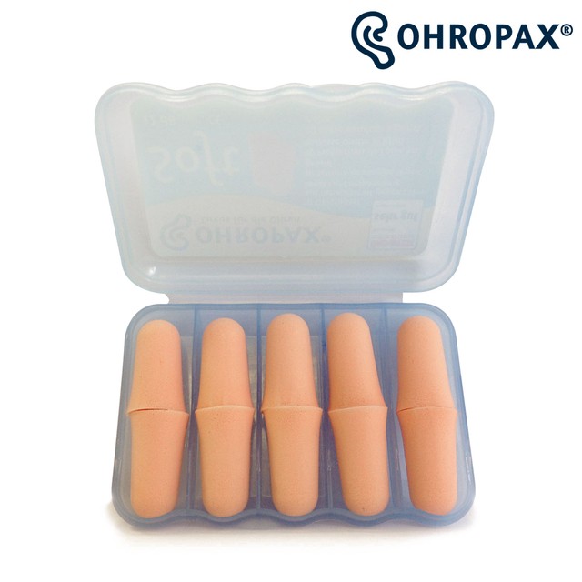 Ohropax Reusable Wax/Cotton Ear Plugs (12 Count) with Clear Travel Case