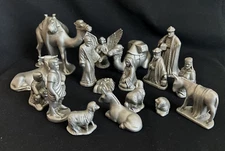 Vintage Christmas Ceramic Nativity Set Hobbyist 1978 Painted 17 Piece Hand Made