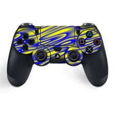 Skins Decal Wrap for PS4 / PS4 Pro Controller - Neon Blue Yellow trippy