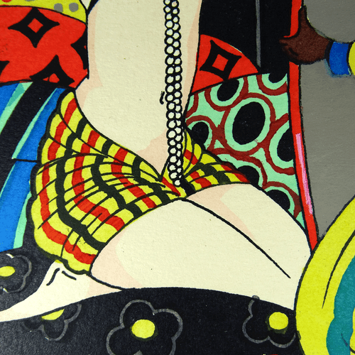 Art Deco Art Lithograph Orient Lady Mata Hari Oriental Woman Art 1930s - Picture 3 of 12