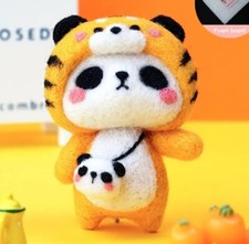 Needle Felting Panda Bear DIY Wool Tiger Costume Kit 3D Set Arts Crafts