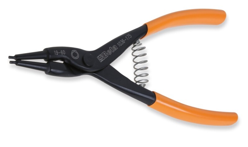 Beta External circlip pliers PVC Handles , 10-25mm Capacity  - 1036 140X1,3