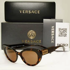 Versace Womens Brown Sunglasses Square Havana Tortoiseshell MOD 4378 108/73