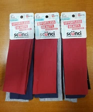 3 Pks of 5: Scunci Headwraps No Damage Red/Navy/Black/Grey Headband (0C-2008)