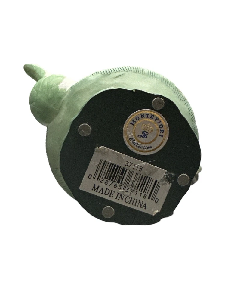 Vintage Rare Montefiori Porcelain Teapot Statue Green With Red Apples - Image 3 of 3