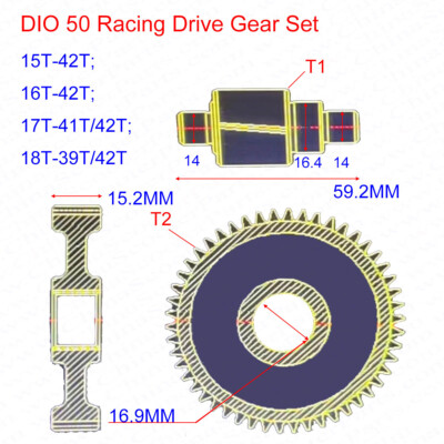 HONDA､af 18DIO 18T 39T Transmission Gear Box Set for DIO 50 AF18 AF28 ZX34 ZX35