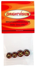 4 Brightvision Redline Wheels – 2 Small & 2 Medium Deep Dish GOLD Chrome Style
