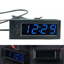 12V 3-in-1 Vehicle Car Thermometer + Voltmeter + Clock LED Digital Display
