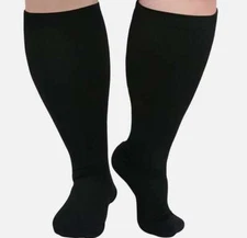 1/2 Pairs Medical Compression Socks Plus Women Men Wide Calf Stockings 20-30mmHg