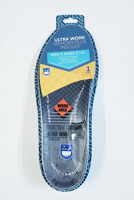 Rite Aid Ultra Work Memory Plus Work Insoles for Men - Sizes 7-13 | Shock Absorb
