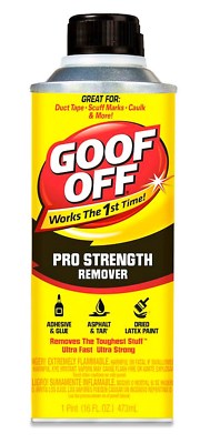 1 Pro Strength GOOF OFF 16 oz Remove adhesive sticker goo solvent WM BARR FG654