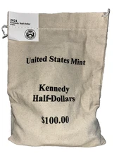 ❤️2024 P&D KENNEDY HALF DOLLAR UNC SEALED US MINT BAG $100 FV BU 200 COINS