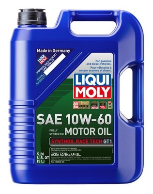 LIQUI MOLY 5L Synthoil Race Tech GT1 SAE 10W60 Motor Oil for High-Performance