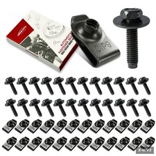 50PCS Automotive Body Bolts and U Nut Clips Kit Fender Bumper Fasteners Set