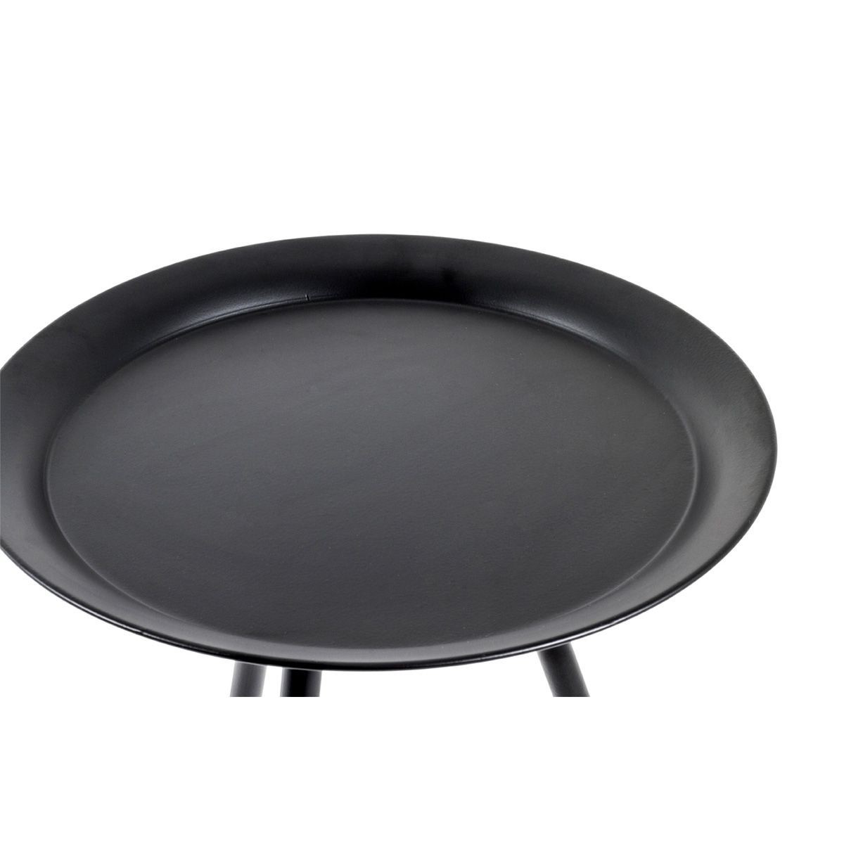 Table d'appoint design en métal noir laqué de 47cm pour salon moderne
