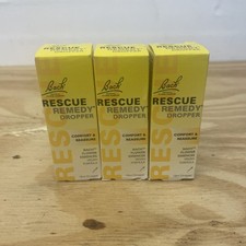 3 x Bach Rescue Remedy Drops 10ml - Relieves Your Stress Naturally - 30ml Total