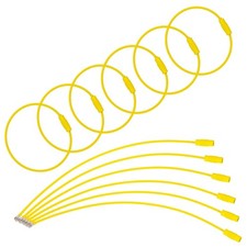 100 Pcs Wire Keychain Cable, 6 Inch Metal Wire Key Ring Loop, Yellow
