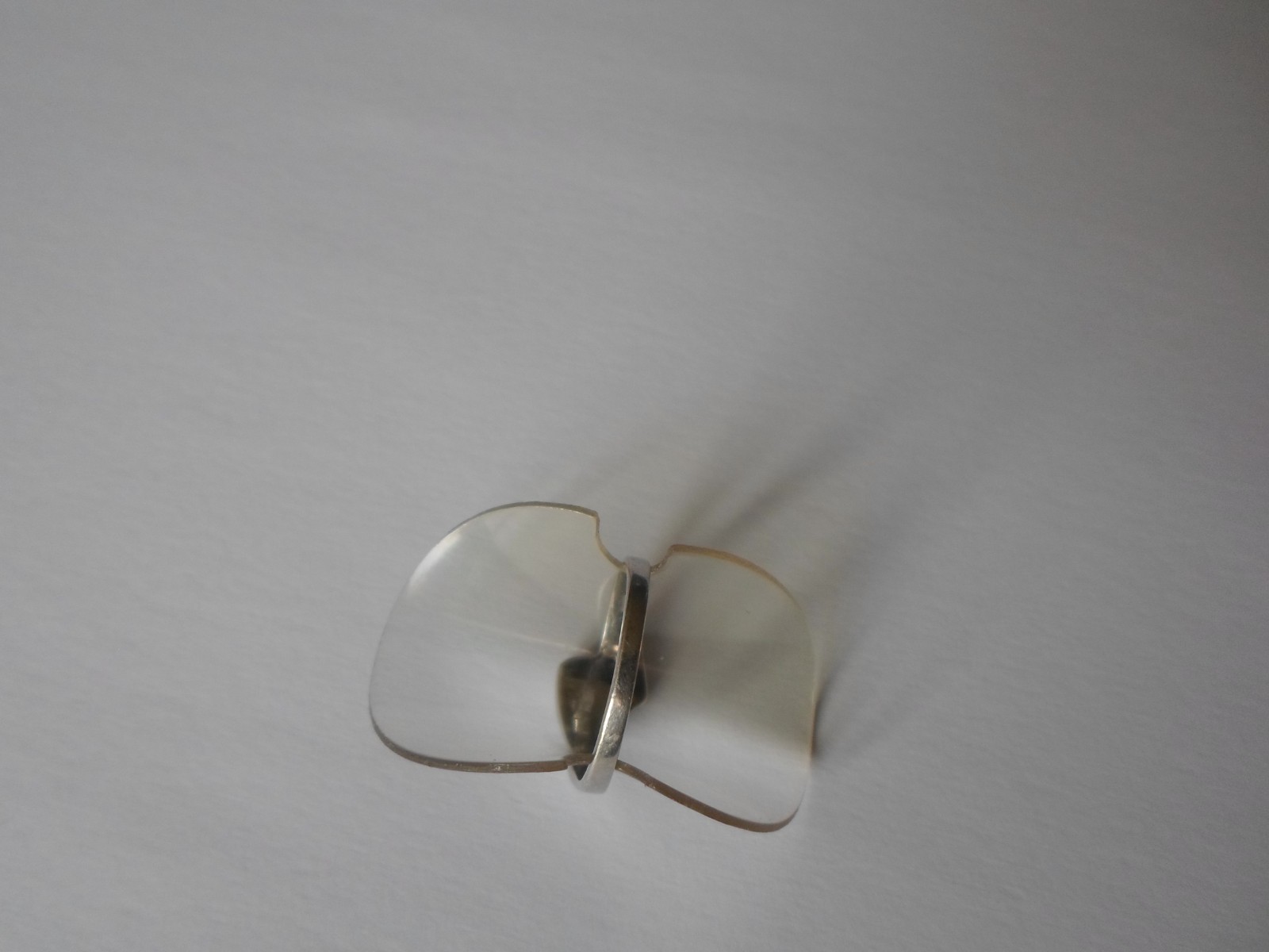 solid silver, malachite and zirconium ring, size … - image 6