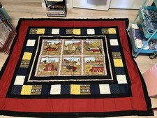 UnFinished Quilt Top Amish Barns Farm House Fabric 57 X 70”