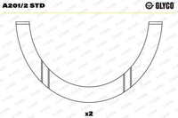 NEU - Glyco A201/2STD Distanzscheibe, Kurbelwelle FüR Abarth Alfa Romeo FSO