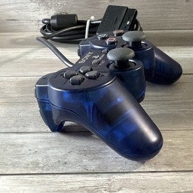 Sony PlayStation 2 PS2 Deep Blue Clear Controller DualShock OEM SCPH-10010