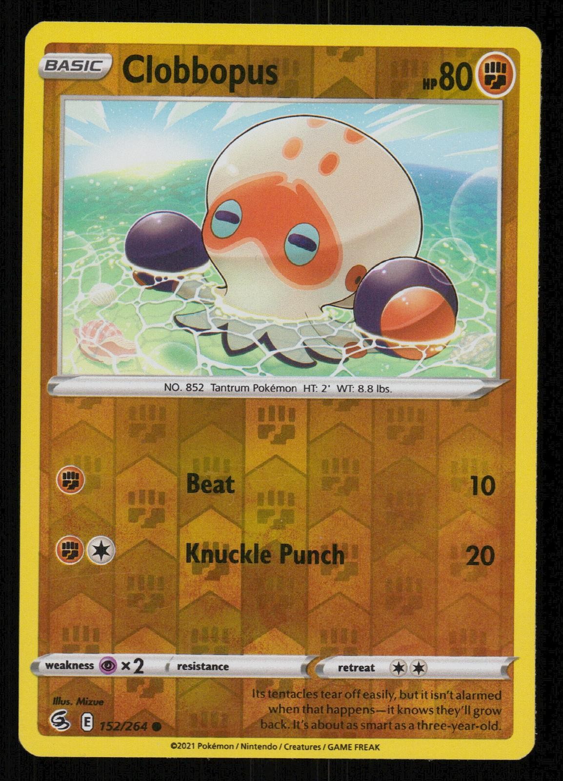 Clobbopus 152/264 Common Fusion Strike Pokemon Reverse Holo Near Mint
