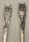 LOT of 2 GORHAM Sterling COCKTAIL FORKS - GOTHIC BAT PATTERN #3 RARE & UNUSUAL