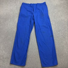 VINTAGE French Trousers Adult 33x30 Blue Work Wear Chore Distressed Utility Mens