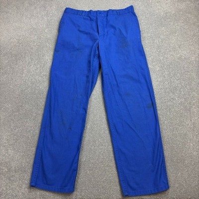 VINTAGE französische Hose Erwachsene 33 x 30 blau Arbeitskleidung lästige Used-Look Utility Herren