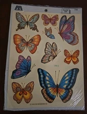 Meyercord Butterfly Decals Stickers Vintage 1978 MCM Decor Pastel 398-E