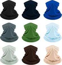 9 PCS UV Neck Gaiter Scarf Bandana Balaclava Face Mask for Sun Dust