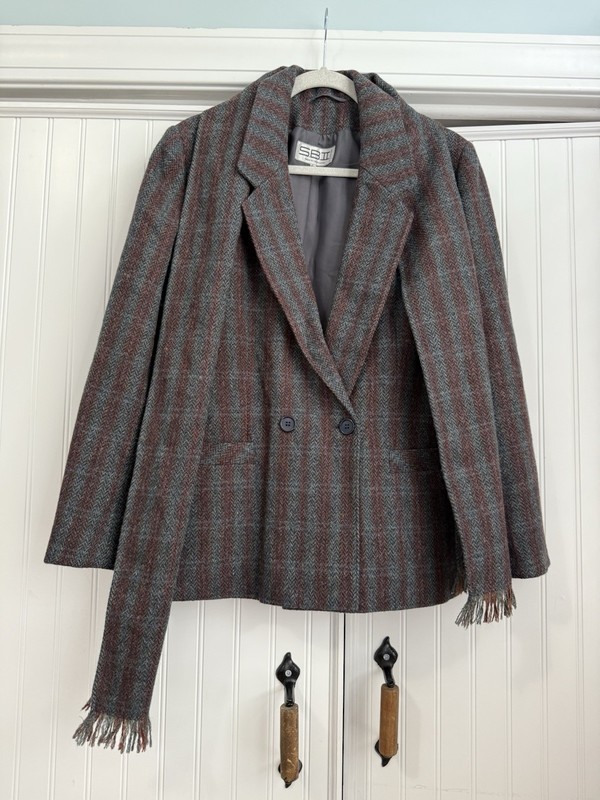 Vintage SB II Bitterman Wool Jacket with Scarf  Size l3/14 Made In Yugoslavia
