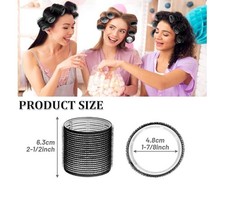 Hair Styling Rollers Black Set for Curls Voluminous Waves Self Grip